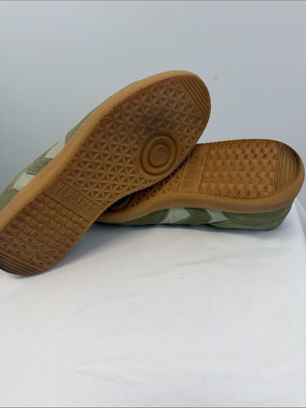 Verbenas Sora Olive Green Suede Leather Sneakers EU 40 US 9 Shearling Lined - Picture 4 of 5